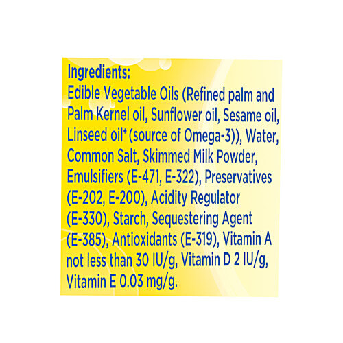 Nutralite Healthier & Delicious Fat Spread, 500 g Carton Powered with Omega-3, 0% Cholesterol