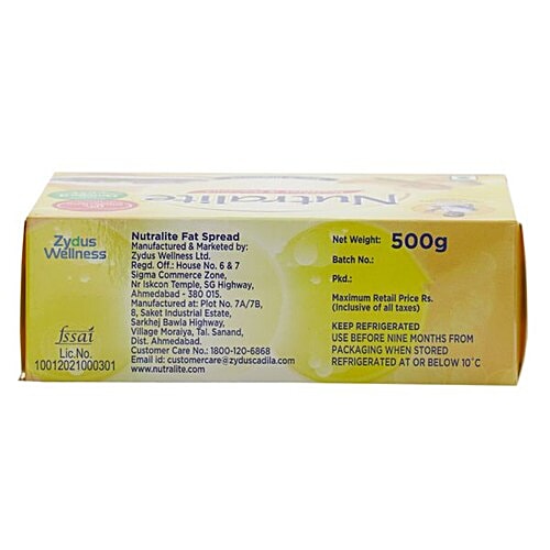 Nutralite Healthier & Delicious Fat Spread, 500 g Carton Powered with Omega-3, 0% Cholesterol