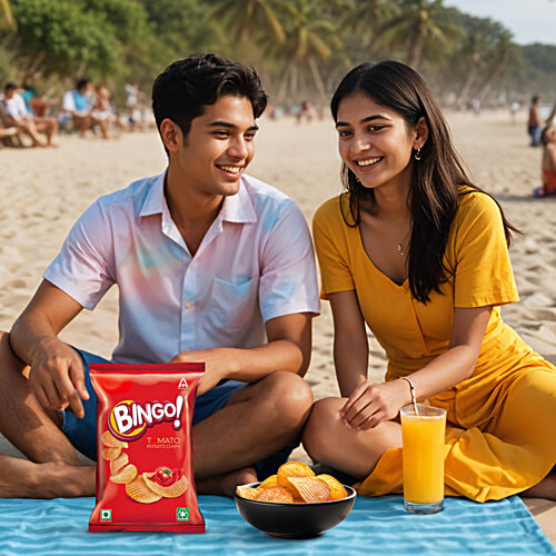 Bingo! Tomato Potato Chips, 45 g Pouch Crispy & Tangy