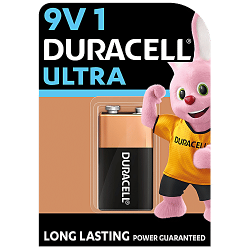 Duracell Ultra Alkaline 9V Batteries, 1 pc Blister Pack 