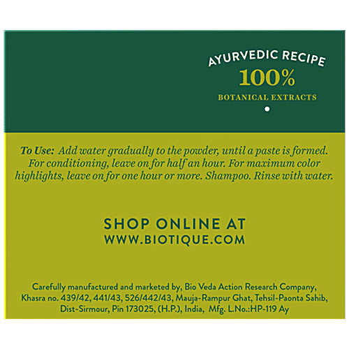 Buy Biotique Bio Henna Fresh Powder Hair Colour For Dark Hair 90 Gm