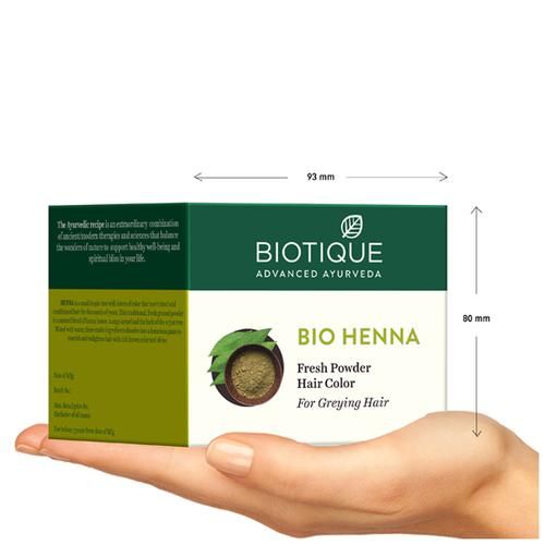 BIOTIQUE Bio Henna - Fresh Powder Hair Colour For Dark Hair Carton 90 g:  Customer Reviews & Ratings - bigbasket