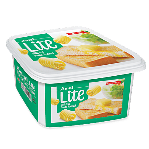 Amul Lite Milk Fat Bread Spread, 200 g Tub 0% Vegetable Oil