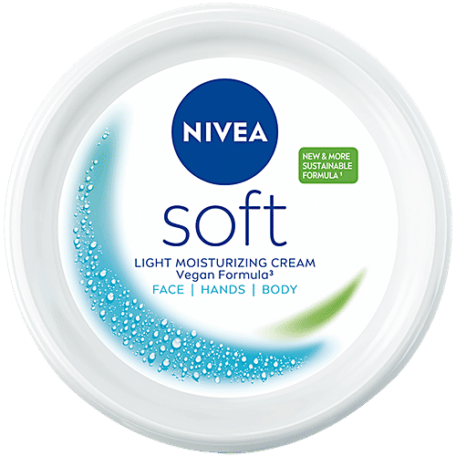 Nivea Soft Light Moisturizer - With Vitamin E & Jojoba Oil, Instant Hydration, Non Greasy Cream, For Face, Hand & Body, 200 ml  