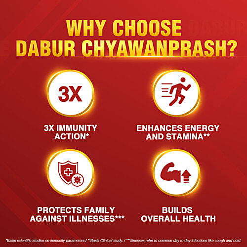 Dabur 3X Immunity Action Chyawanprash, 500 g Clinically Tested