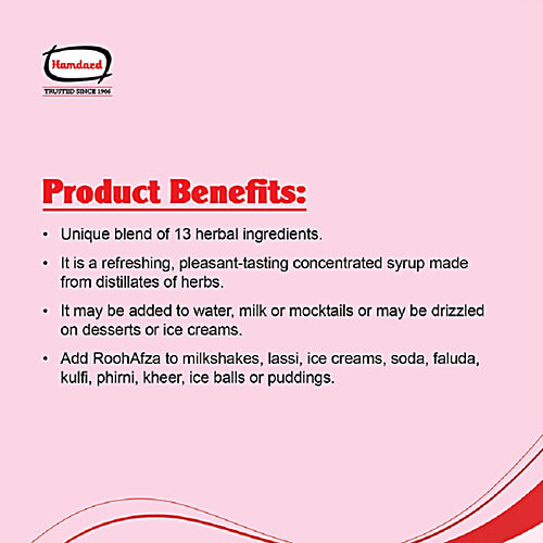 Hamdard Foods Rooh Afza Sharbat, 750 ml Bottle 