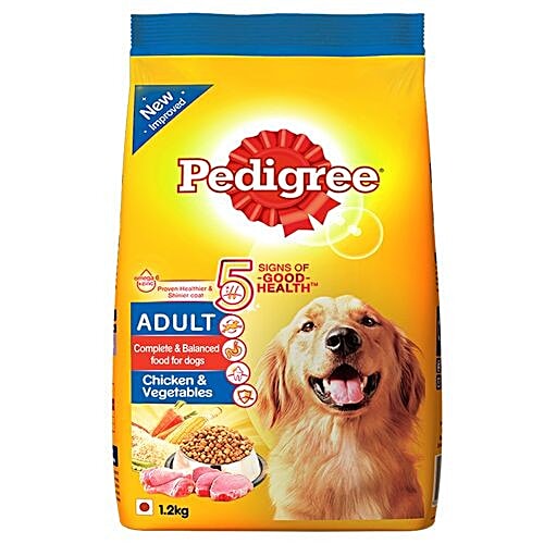 Pedigree Dry Dog Food - Chicken & Vegetables, For Adult Dogs, 1.2 kg  