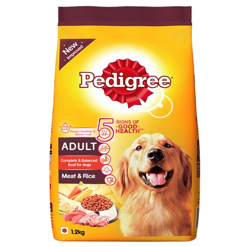 Pedigree Dry Pet Food - For Adult Dogs, Meat & Rice, 1.2 kg  Complete & Balanced Food