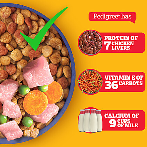 Pedigree Puppy Dry Dog Food, Chicken & Milk, 1.2 kg, 100% Complete & Balanced Food for Puppies, 1.2 kg  Vision & Brain Development, Complete & Balanced Diet, Vitamin E, Calcium & Protein