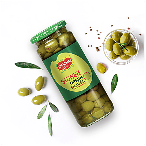 Buy Del Monte Green Olives Stuffed With Pimiento Paste 450 Gm Jar