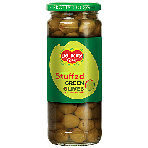 Buy Del Monte Green Olives Stuffed With Pimiento Paste 450 Gm Jar