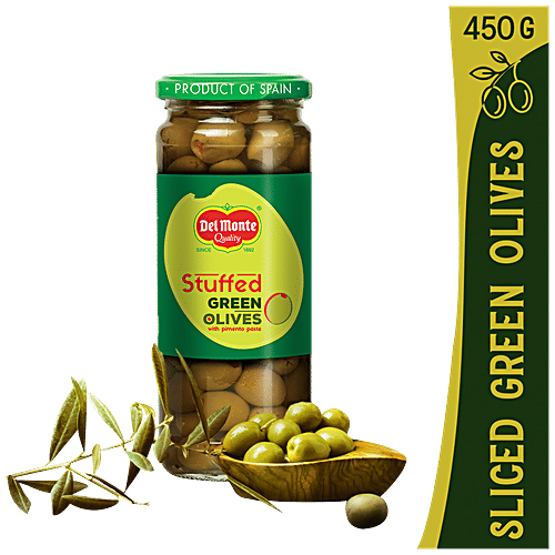 Buy Del Monte Green Olives Stuffed With Pimiento Paste 450 Gm Jar