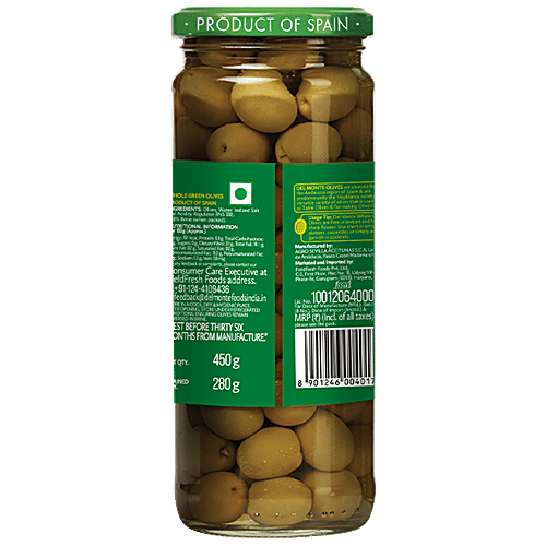 Del Monte Whole Green Olives, 450 g  Packed with Anti-Oxidants