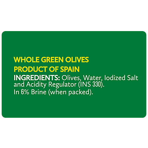 Del Monte Whole Green Olives, 450 g  Packed with Anti-Oxidants