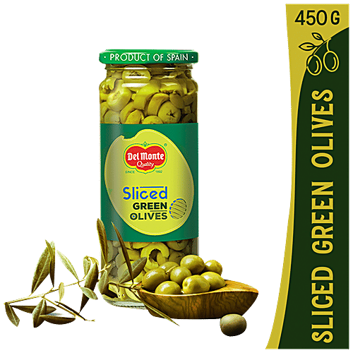 Del Monte Sliced Green Olives, 450 g  Garnish
 Sprinkle
 Snack