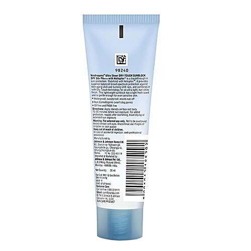 Neutrogena Ultra Sheer Dry Touch SPF 50 Sun Block, 30 ml Tube 
