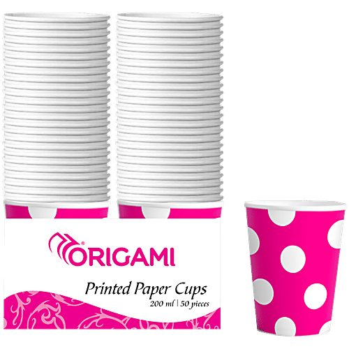 Buy Origami Printed Paper Party Cups 200 Ml Online At Best Price of Rs ...