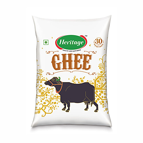 Buy Heritage Buffalo Ghee Special Grade With Milk Fat 1000 Ml Pouch Online at the Best Price of