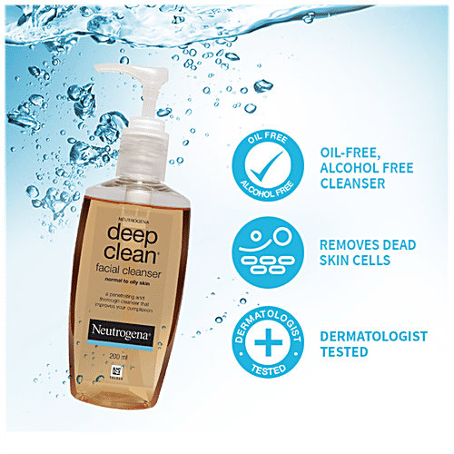 Neutrogena Deep Clean Facial Cleanser - Normal To Oily Skin, 200 ml Bottle