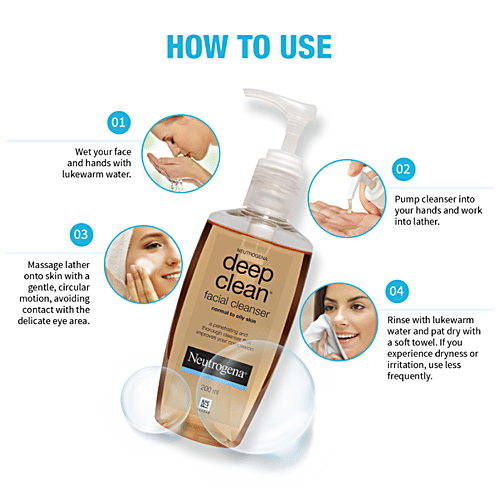 Neutrogena Deep Clean Facial Cleanser - Normal To Oily Skin, 200 ml Bottle