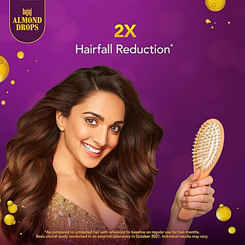 Bajaj Almond Drops Non-Sticky Hair Oil - For Healthy & Beautiful Hair, With 6X Vitamin E Nourishment, 190 ml  With 6X Vitamin E Nourishment