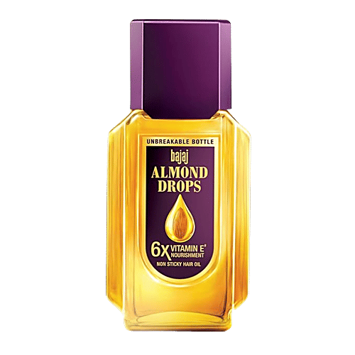 Bajaj Almond Drops Non-Sticky Hair Oil - For Healthy & Beautiful Hair, With 6X Vitamin E Nourishment, 190 ml  With 6X Vitamin E Nourishment