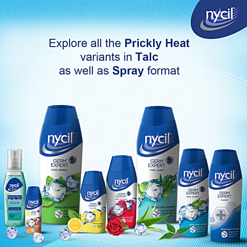 Nycil Germ Expert Prickly Heat Powder - Cool Classic, 150 g (Get 50 g Free) 