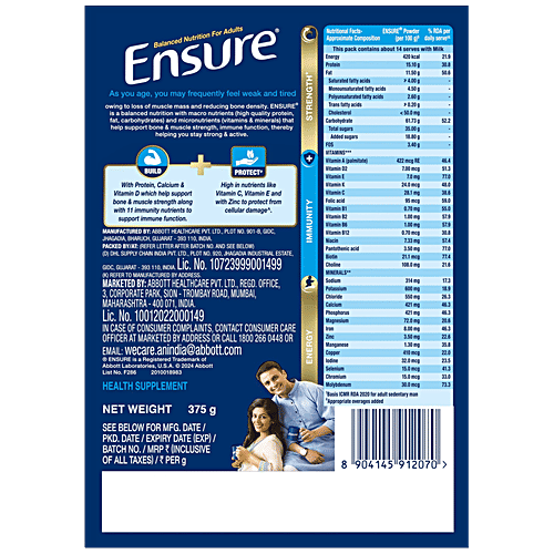 Ensure Clinically Proven Nutritional Drink For Adults- Chocolate, 375 g  