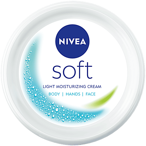 Nivea Soft Light Moisturizer - With Vitamin E & Jojoba Oil, For Face, Hand & Body, Instant Hydration, Non Greasy Cream, 100 ml  