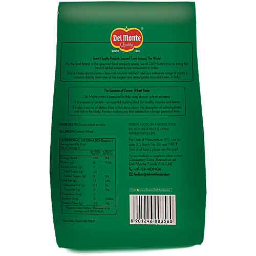 Del Monte Durum Wheat Pasta - Penne Rigate, 500 g Source of Protein & Fibre