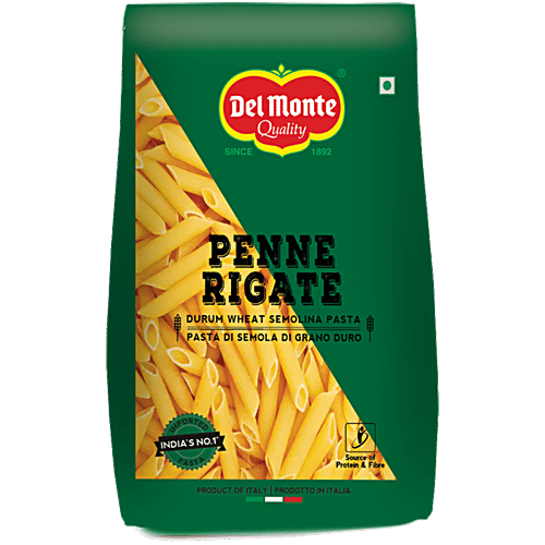 Del Monte Durum Wheat Pasta - Penne Rigate, 500 g Source of Protein & Fibre