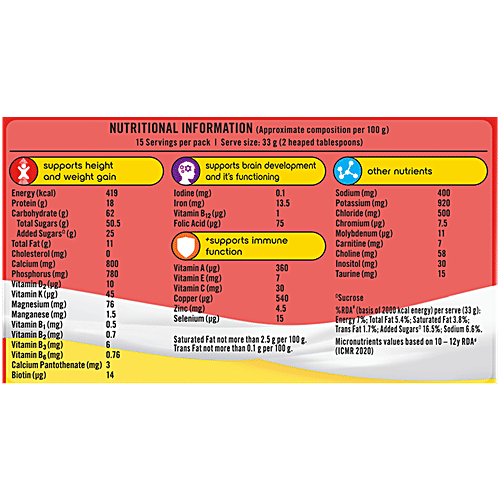 Complan Nutrition Drink Powder - For Kids, Creamy Classic Flavour, 500 g Carton With protein & 34 vital nutrients