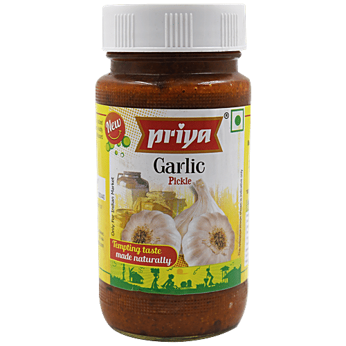 Priya Pickle - Garlic, 300 g Bottle Zero Trans Fat