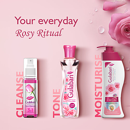 Dabur Gulabari Premium Rose Water, 120 ml  With No Paraben, Cleanses Hydrates and Moisturises Skin, Balances and Restores Skin's pH Levels, For All Skin TypesWith No Paraben, Cleanses Hydrates and Moisturises Skin, Balances and Restores Skin's pH Levels, For All Skin Types