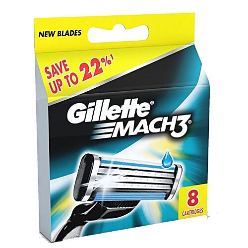 Gillette Mach3 - Manual Shaving Razor Blades Cartridge, 8 pcs  