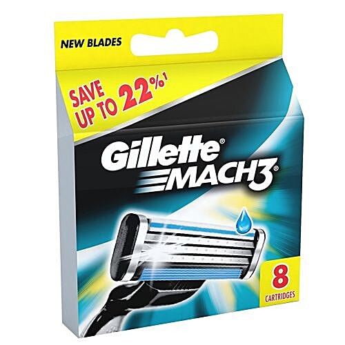 Gillette Mach3 - Manual Shaving Razor Blades Cartridge, 8 pcs  