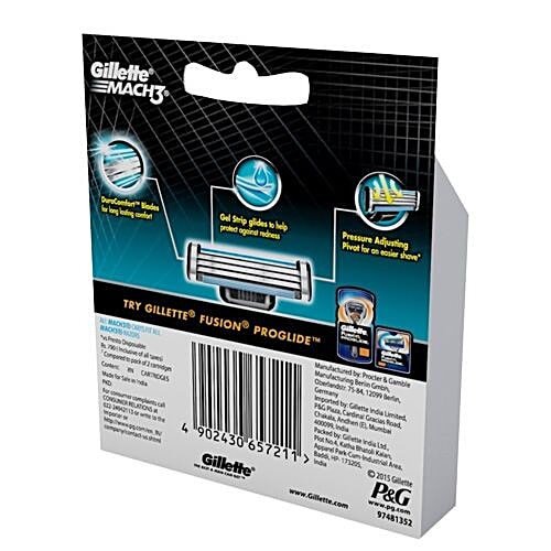 Gillette Mach3 - Manual Shaving Razor Blades Cartridge, 8 pcs  