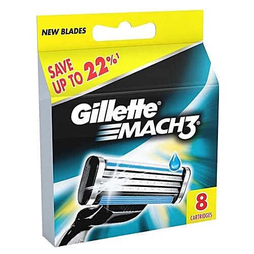 Gillette Mach3 - Manual Shaving Razor Blades Cartridge, 8 pcs  