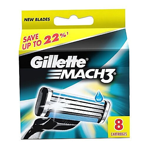 Gillette Mach3 - Manual Shaving Razor Blades Cartridge, 8 pcs  