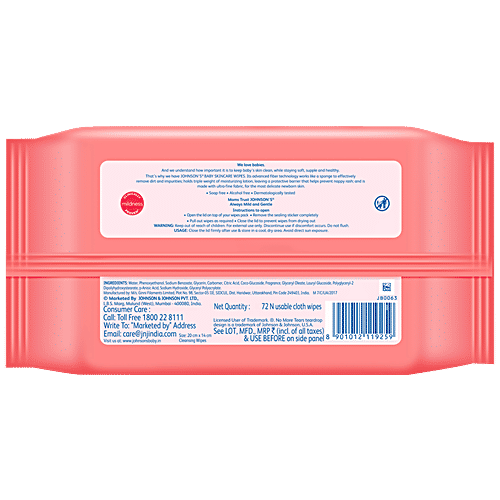 Johnson's baby Skin Care Wipes, 72 pcs  