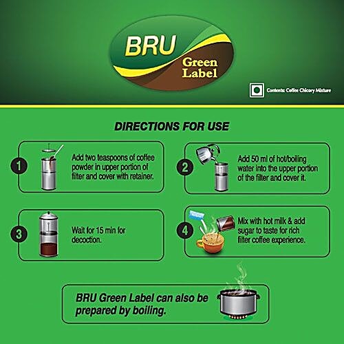 BRU Filter Coffee - Green Label, 500 g  