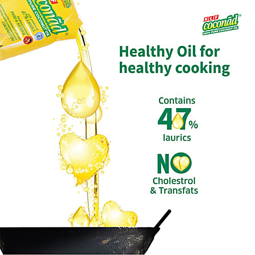 Klf Coconad Coconut Oil, 1 L Pouch Zero Cholesterol, Zero Trans Fat