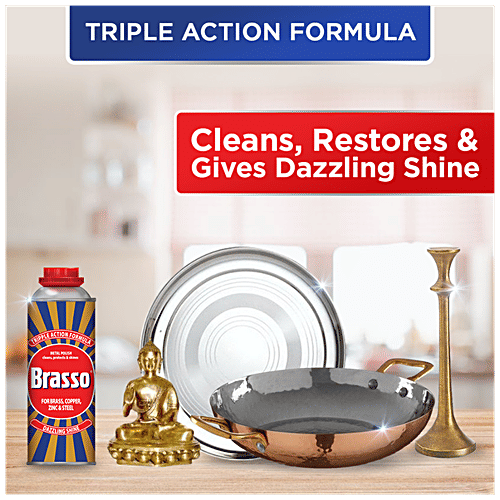 Brasso Metal Polish Triple Action Formula, 100 ml Tin 