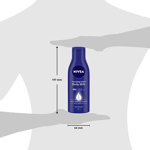 Nivea Body Milk Nourishing Lotion - Very Dry Skin, With Deep Moisture Serum & 2X Almond Oil, 48h Intensive Moisture Care, 200 ml  