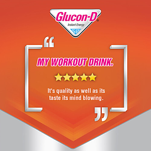 Glucon-D Instant Energy Nutrition Drink - Tangy Orange, 200 g Refill Pack Contains Glucose, Minerals