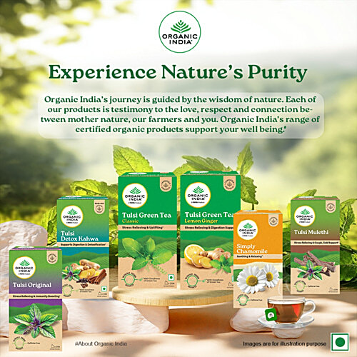 Organic India Tulsi Green Tea Classic, 43.5 g (25 Bags x 1.74 g each) 