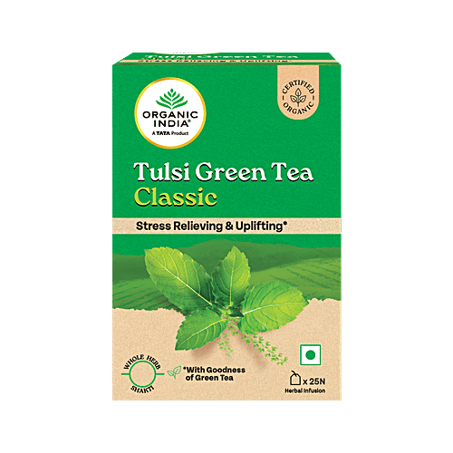 Organic India Tulsi Green Tea Classic, 43.5 g (25 Bags x 1.74 g each) 