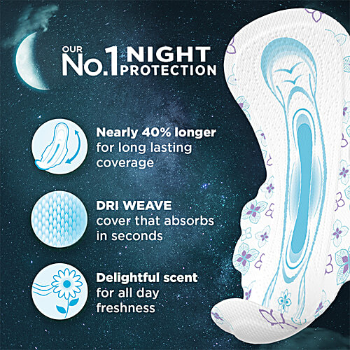 Whisper  Ultra Overnight Sanitary Pads - Extra Large Wings, 7 pcs Pouch 