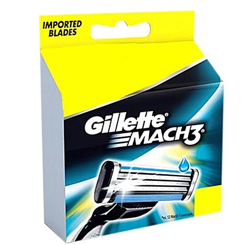 Gillette Mach3 - Manual Shaving Razor Blades Cartridge, 12 pcs  