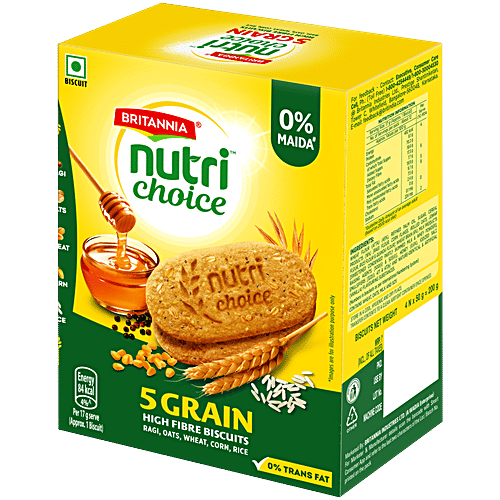 Britannia Nutri Choice 5 Grain Digestive High Fibre Biscuits, 200 g  